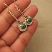 Pendientes Colgantes de Malaquita, Plata de Ley 925, Joyería Boho Hecha a Mano, Pendientes de Piedras Preciosas Verdes Naturales, Regalo para Mujer - Product Image 2