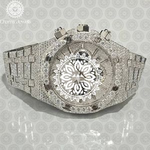 ชาร์ม_จิวเวลส์นาฬิกาข้อมือผู้ชายสุดหรู ขนาด 42 มม. หน้าปัดทรงกลม สายสแตนเลสสตีล พร้อมคริสตัลแซฟไฟร์ โครโนกราฟ ตัวล็อคแบบพับ - Product Image 1