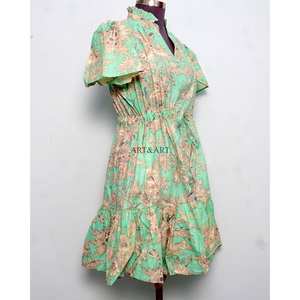 Women Boho Floral Print Short <b>Dress</b> Summer Mini <b>Dress</b> Lightweight Casual Daywear Stylish Holiday Outfit with drawstring waist - Product Image 5