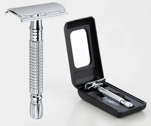 Nueva maquinilla de afeitar de seguridad, maquinilla de afeitar de seguridad de un solo filo reutilizable de latón con mango largo para hombres, maquinilla de afeitar de seguridad plateada de doble filo - Product Image 2