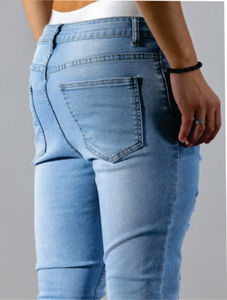 Regular Fit Mid Multi Pocket Eco-Friendly Smart Casual 100% Cotton Lightweight Breathable Jeans Unisex Medium Stretch Denim - Product Image 3