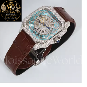 Montre de luxe pour homme en moissanite et diamants, qualité supérieure, design carré, mouvement japonais, prix raisonnable, livraison gratuite - Product Image 4