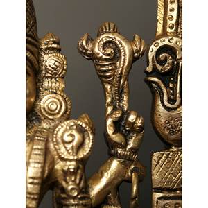 Ídolo de latón hecho a mano de pie Venkateshvara (Tirupati Balaji) Kirtimukha Arch Home Decor - Product Image 3