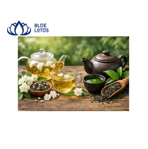 Bourgeons de fleurs de jasmin séchés du Vietnam, bleu lotus, tige verte, blanc Ha Giang, durée de conservation de 24 mois, décoration d'événements, centre de table pour le thé Dylan - Product Image 1