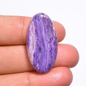 Cuentas de Cristal de Charoita Natural Sueltas, Cabujones de Diferentes Formas y Tamaños, Lote para Joyería, Ovaladas, en Forma de Pera, Elegantes, Certificadas por FAIJAN GEMS - Product Image 2