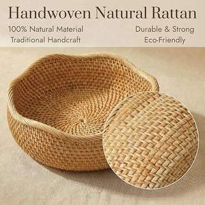 Cesta de Almacenamiento de Ratán al por Mayor, Organizador Multifuncional, Cesta Multiusos Tejida a Mano para el Hogar, Fabricada por KingCraftViet - Product Image 3