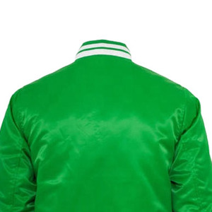Veste de sport en satin vert pour homme, coupe classique, couleur unie, fermeture à boutons, vêtement décontracté pour l'automne - Product Image 3