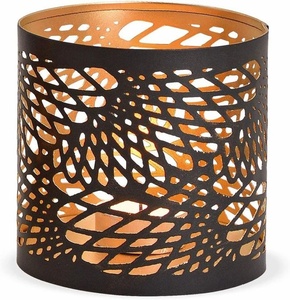 Decorative Tall Votive Candle Holder Metal <b>Lantern</b> Black Gold for Home Lighting Decor - Product Image 4