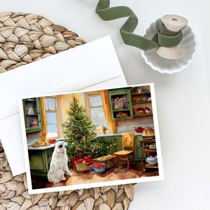 Tarjetas de felicitación de galletas navideñas del Gran Pirineo Paquete de 8 tarjetas de notas en blanco A7 caprichosas con sobres Tamaño 5x7 - Product Image 2