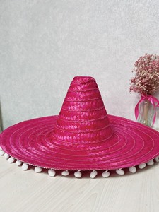 Mexican Striped Sombrero Straw <b>Hat</b> Embroidered Logos Adjustable 50cm 60cm Wide Brim Business Summer Parties Beach Fishing Travel - Product Image 1