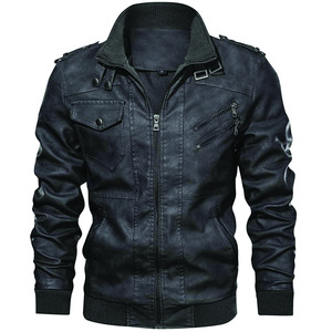 High Quality Custom <b>Men</b> <b>Leather</b> <b>Jacket</b> Solid Color Casual Wear New Style and Logo Best Selling <b>Men</b> <b>Leather</b> <b>Jacket</b> - Product Image 2