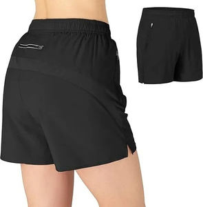 Shorts de Yoga Personalizados para Mujer, Cintura Media, 100% Algodón, Bloques de Color, Cierre con Cordón, Secado Rápido, Bolsillo Elástico, Deportivos, Verano - Product Image 3