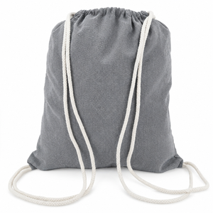 Sac à dos personnalisé en coton recyclé avec cordon de serrage 225 GSM, sac de sport écologique, logo personnalisé, vente en gros, OEM, ODM, fournisseur de marques privées - Product Image 5