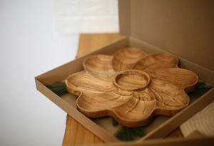 จานเสิร์ฟไม้ขัดเงาจานเสิร์ฟเนื้ออบอุ่นสำหรับงานอีเวนต์ - Product Image 2