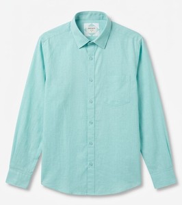 Camisa Casual de Manga Larga para Hombre Enovate, Cuello Clásico, Color Sólido, Transpirable, de Popelina de Algodón, ODM, para Verano - Product Image 1