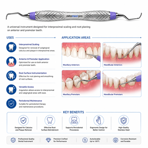 Cureta Gracey 7/8 After Five Premium, Estándar y Extra Rígida, Instrumento para Periodoncia, Escultura de Encías y Planificación de Raíces, Zetomed Pro - Product Image 4