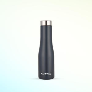 Dark Grey Stainless Steel Water Bottle Vacuum Insulated Leak Proof Flask Ergonomic Curved Matte <b>Drinkware</b> Travel Fitness - Product Image 2