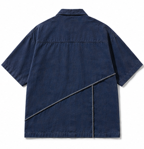 เสื้อเชิ้ตทำงานแขนสั้นคุณภาพสูงสำหรับผู้ชาย ทรงปกติ - Product Image 6