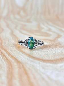 Handmade Moss Agate Ring <b>Leaves</b> Tree Branch Branches Sterling Silver Nature Inspired Engagement Women Jewelry - Product Image 1