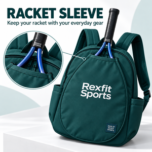 Sac à dos personnalisé pour raquette de squash, vert turquoise foncé, avec pochette frontale pour raquette, compartiments latéraux de rangement, bretelles rembourrées et sac de transport sécurisé - Product Image 2