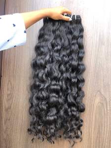 Extensiones de cabello humano rizado negro azabache 100% natural sin procesar de primera calidad, con doble trama a máquina, para mujeres. - Product Image 3