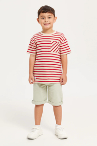 Camiseta infantil personalizada de alta calidad, informal, con hombros caídos, de verano, 100% algodón, teñida lisa, de corte holgado para niños. - Product Image 2