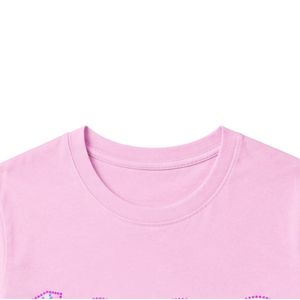 T-shirt rose à manches courtes et col rond, décontracté, pour tous les jours, streetwear, style de vie, sport, vêtements confortables pour femmes - Product Image 4