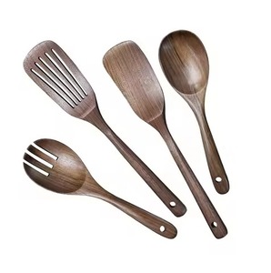 Cuillère de service en bois naturel, ustensile de cuisine, outil de cuisson et de mélange, ustensile de service durable, articles de cuisine - Product Image 1