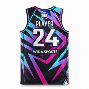 Camiseta de Baloncesto para Adultos al por Mayor, Conjunto Personalizado de Estilo Retro, 100% Poliéster, Patrón 3D, Secado Rápido, Transpirable, Sin Mangas - Product Image 4