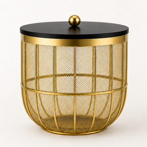 Panier à fruits carré en métal moderne, luxueux, écologique et multifonctionnel avec finition dorée pour la maison et la restauration - Design unique - Product Image 6