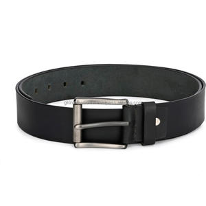 Cinturón informal de cuero Premium negro de piel de vaca natural a la moda para hombre con hebilla de aleación de plata mate tamaños personalizados disponibles - Product Image 3