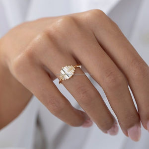 IGI/GIA Lab Grown Cut Diamond Vintage 14k jaune mariage/bague de fiançailles unisexe or blanc fin pour anniversaire fête-digne - Product Image 3