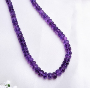 Collier de perles d'améthyste facettées de 142,35 carats, améthyste de qualité supérieure, pierre précieuse naturelle pour la création de bijoux fins. - Product Image 5