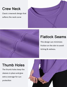 Chemise de pêche pour femme, violette, manches longues, protection solaire UPF 50, séchage rapide, pull-over, couleur unie, haut de fitness, vêtement confortable - Product Image 4
