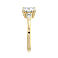 Bague de fiançailles à trois pierres en diamant de laboratoire taille princesse 1,70 CTW en or 14K plaqué rhodium certifiée IGI, luxe pour anniversaire
