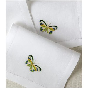 Servilletas de Cóctel Bordadas Personalizadas al por Mayor con Diseño de Mariposa, 6*9 Pulgadas, Duraderas, Reutilizables, con Dobladillo, de Lino, para Bebidas, Hogar y Bar - Product Image 2