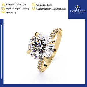 India-Origin Seller of Superlative Quality Handcrafted 925 Sterling <b>Silver</b> <b>Solitaire</b> Diamond <b>Rings</b> with VVS Clarity & DEF Color - Product Image 4