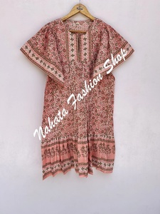 ชุดเดรสยาวขนาดเล็กพิมพ์ลายดอกไม้สีชมพูสีเขียวชุดเดรสผ้าชีฟองมาใหม่ - Product Image 2