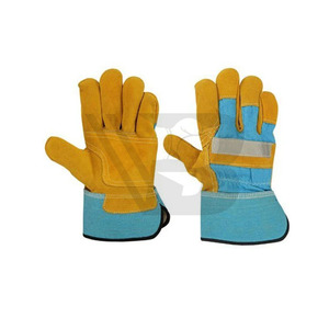 Gants de travail roses de qualité supérieure en cuir de vachette, gants de jardinage avec protection en cuir de vachette - Product Image 1