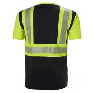 T-shirts de sécurité classe 2 pour hommes, polyester/coton, maille jaune, LED clignotante, respirant, imperméable, logo personnalisé, haute visibilité - Product Image 2