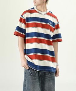 T-shirt décontracté à manches courtes imprimé et rayé pour homme 2026 – Col rond tendance 100 % coton respirant et écologique, coupe classique - Product Image 1