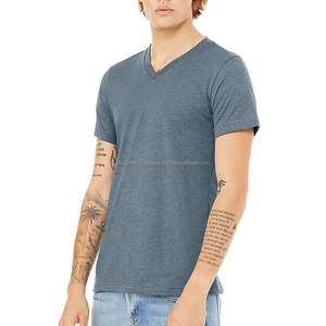 T-shirt unisexe à manches courtes en tissu tri-mélange, doux et confortable - Product Image 5