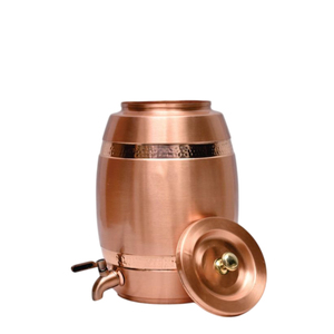 Pure Copper <b>Water</b> Dispenser With Leak-Proof Tap Handcrafted Hammered Design Ayurvedic Health Benefits <b>Water</b> Storage <b>Tank</b> Pot - Product Image 2