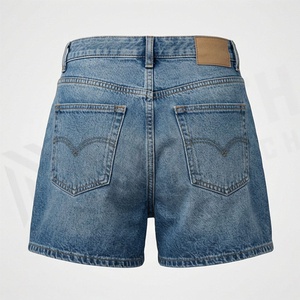 High Quality Breathable Denim Shorts Women Cotton <b>Button</b> Style Affordable Rates <b>Jeans</b> Girls Customized Color Premium Fit - Product Image 2
