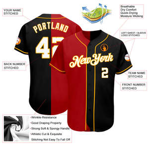 Maillot de baseball personnalisé pour homme, nom et numéro d'équipe personnalisés, respirant, séchage rapide, 100% polyester, manches courtes, chemise décontractée - Product Image 2