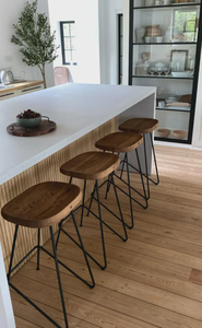 Taburete de Bar Francés Vintage Resistente de Hierro y Madera para Uso en Interiores y Exteriores en Cocina, Comedor, Sala de Estar, Centro Comercial - Product Image 2