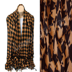 Elegant Houndstooth Rayon Scarf Soft Lightweight Viscose Scarf Fashion Neck <b>Wrap</b> <b>Shawl</b> Stylish Women Men Winter Fall Classic - Product Image 3