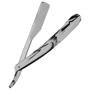 Plastic Handle Low MOQ Folding Barber Hair Shaving Tool <b>Straight</b> Edge Barber <b>Razor</b> Single Blade Manual Shaving <b>Razor</b> for Men - Product Image 1