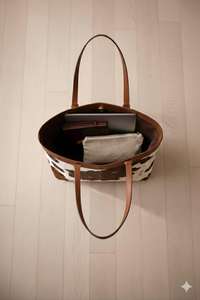 Sac fourre-tout en cuir de vachette pleine fleur avec fermeture éclair et broderie, couleur unie, pour femme, sac à bandoulière décontracté, qualité supérieure - Product Image 5