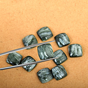Nouvel Arrivage 2026 – Pierres Précieuses Indiennes 100% Naturelles en Seraphinite Œil de Chat, Taille Coussin, Forme Carrée Polie pour la Fabrication de Bijoux - Product Image 5